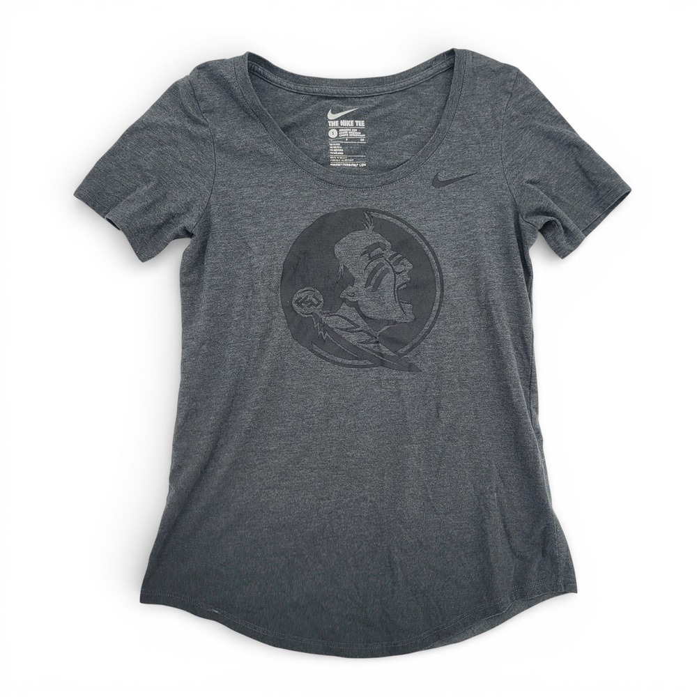 Nike Women's Small Florida State Tee Gray Scoop Neck Athletic Fit T-Shirt